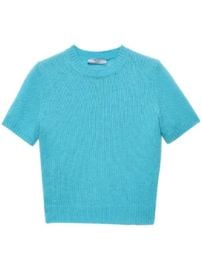 Prada short-sleeve Cashmere Sweater | Blue | FARFETCH at Farfetch